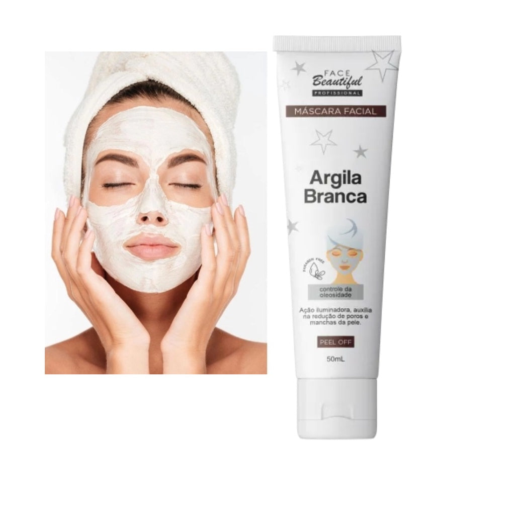 Máscara facial argila blanca